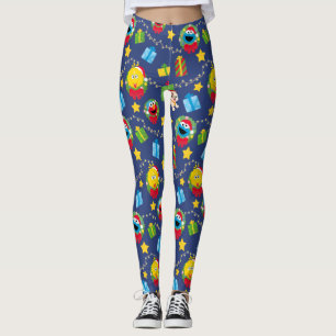 Sesamstraat kerstverlichting patroon leggings