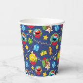 Sesamstraat kerstverlichting patroon papieren bekers (Achterkant)