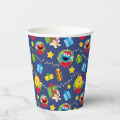 Sesamstraat kerstverlichting patroon papieren bekers (Voorkant)