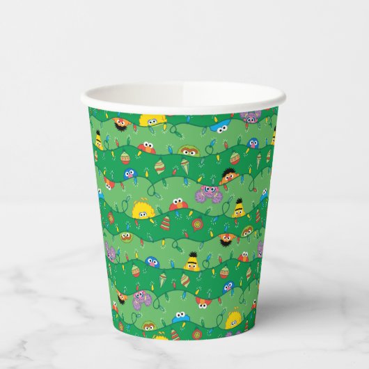 Sesamstraat kerstverlichting patroon papieren bekers (Links)