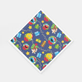 Sesamstraat kerstverlichting patroon servet (Hoek)