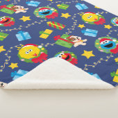 Sesamstraat kerstverlichting patroon sherpa deken (3/4)