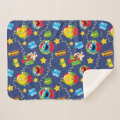 Sesamstraat kerstverlichting patroon sherpa deken (Voorkant (horizontaal))
