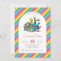Sesamstraat kleurrijke regenboog verjaardag