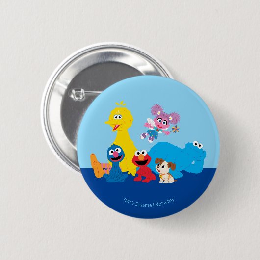 Sesamstraat | Kleurrijke Sesamstraat Vrienden Ronde Button 5,7 Cm (Voorkant /achterkant)