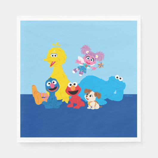 Sesamstraat | Kleurrijke Sesamstraat Vrienden Servet (Voorkant)