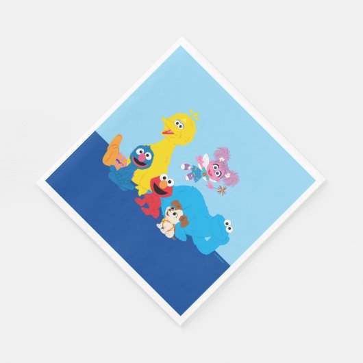 Sesamstraat | Kleurrijke Sesamstraat Vrienden Servet (Hoek)