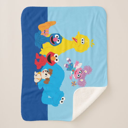 Sesamstraat | Kleurrijke Sesamstraat Vrienden Sherpa Deken (Voorkant)