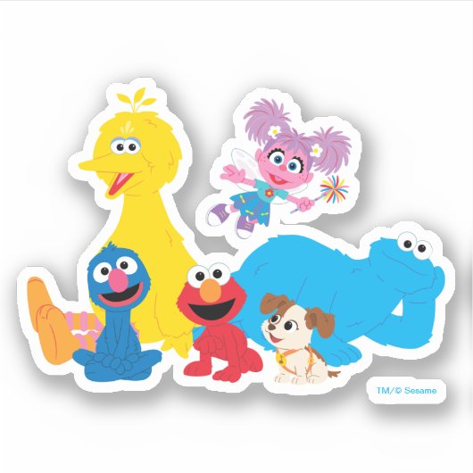Sesamstraat | Kleurrijke Sesamstraat Vrienden Sticker (Voorkant)