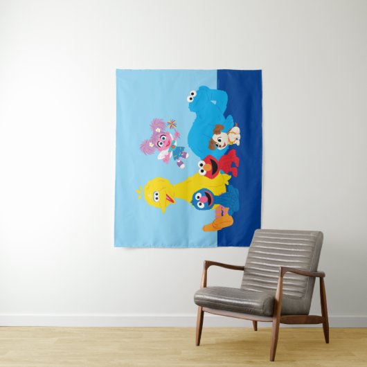 Sesamstraat | Kleurrijke Sesamstraat Vrienden Wandkleed (In situ)