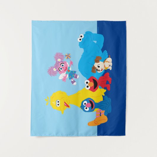 Sesamstraat | Kleurrijke Sesamstraat Vrienden Wandkleed (Voorkant)