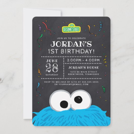 Sesamstraat | Koekjesbord van Koekjesbord Birthday Kaart (Voorkant)