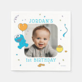 Sesamstraat | Koekjesmonster 1e verjaardag Servet (Voorkant)