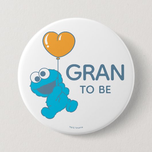 Sesamstraat | Koekjesmonster Baby shower oma Ronde Button 7,6 Cm (Voorkant)