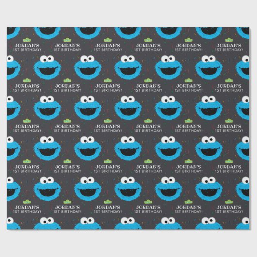 Sesamstraat | Koekjesmonster Birthday Chalkboard Cadeaupapier (Vlak)
