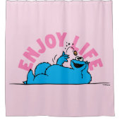 Sesamstraat | Koekjesmonster geniet van het leven Douchegordijn (Voorkant)