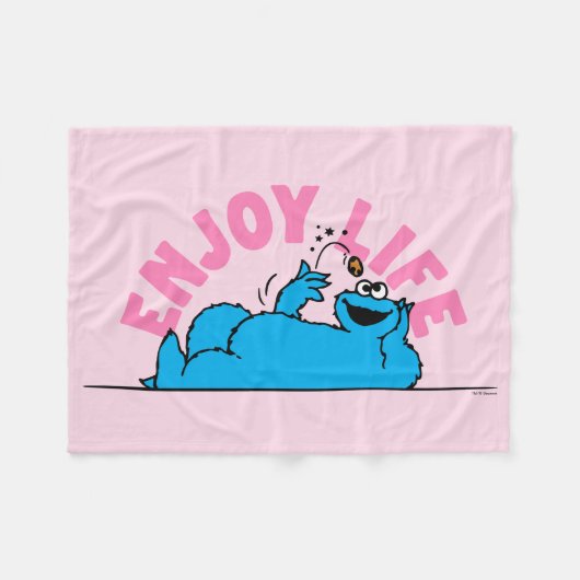Sesamstraat | Koekjesmonster geniet van het leven Fleece Deken (Voorkant (Horizontaal))