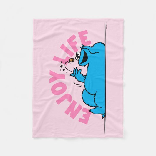 Sesamstraat | Koekjesmonster geniet van het leven Fleece Deken (Voorkant)