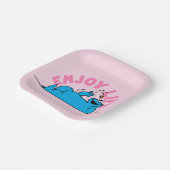 Sesamstraat | Koekjesmonster geniet van het leven Papieren Bordje (Gebogen)