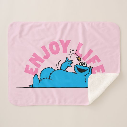 Sesamstraat | Koekjesmonster geniet van het leven Sherpa Deken (Voorkant (horizontaal))