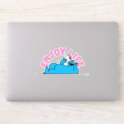 Sesamstraat | Koekjesmonster geniet van het leven Sticker (Computer)