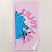 Sesamstraat | Koekjesmonster geniet van het leven Strandlaken (Voorkant)