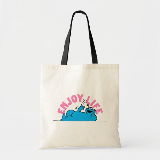 Sesamstraat | Koekjesmonster geniet van het leven Tote Bag (Voorkant)