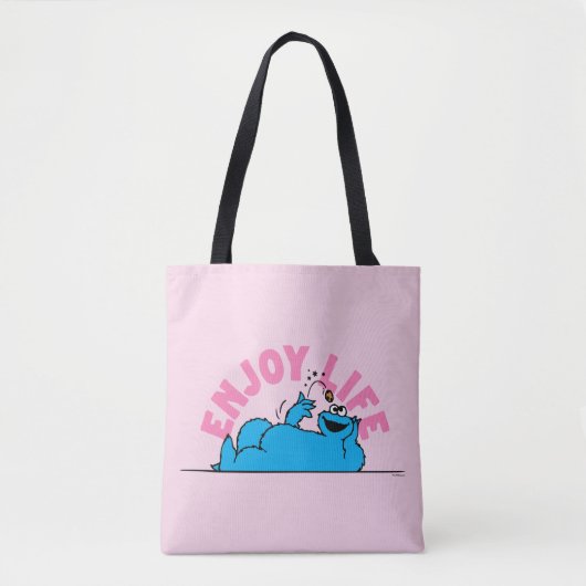 Sesamstraat | Koekjesmonster geniet van het leven Tote Bag (Voorkant)