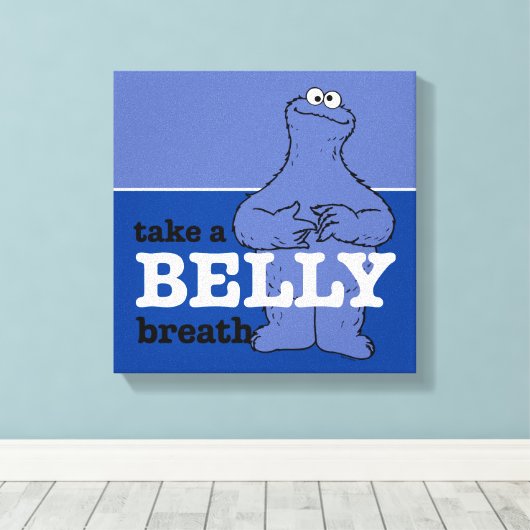 Sesamstraat | Koekjesmonster Haal adem Canvas Afdruk (Insitu (Houten vloer))