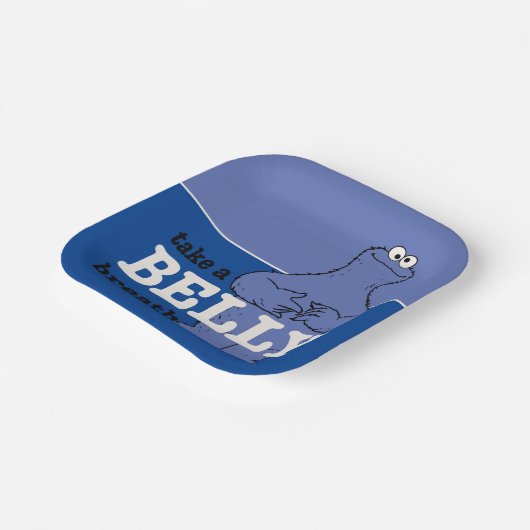 Sesamstraat | Koekjesmonster Haal adem Papieren Bordje (Gebogen)