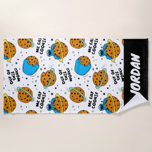 Sesamstraat | Koekjesmonster | Jouw namen toevoege Strandlaken (Voorkant)