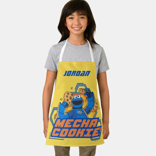 Sesamstraat | Koekjesmonster Mecha | Naam toevoege Schort (Insitu)