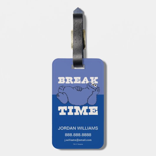 Sesamstraat | Koekjesmonster | Uw gegevens toevoeg Bagagelabel (Achterkant verticaal)