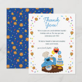 Sesamstraat Koekjesmonster Verjaardagstaart Bedankkaart (Voorkant / Achterkant)