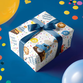 Sesamstraat Koekjesmonster Verjaardagstaart Patroo Cadeaupapier