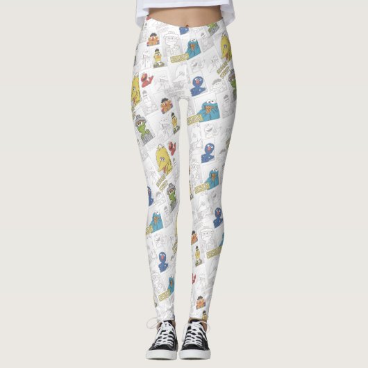 Sesamstraat |  komisch patroon leggings (Voorkant)