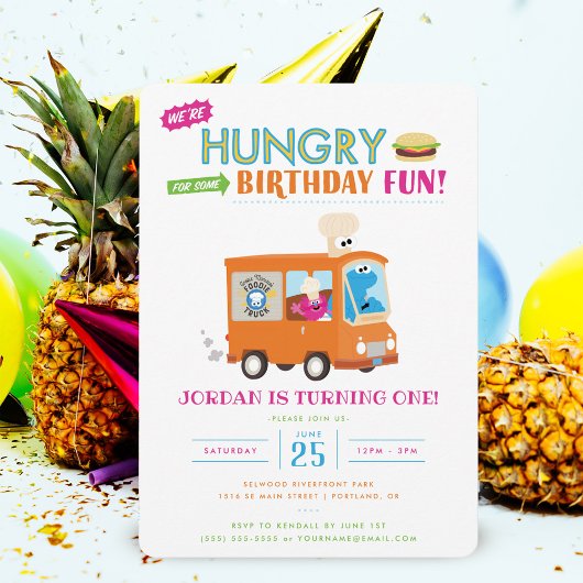 Sesamstraat | Kookie Monster Food Truck Birthday Kaart