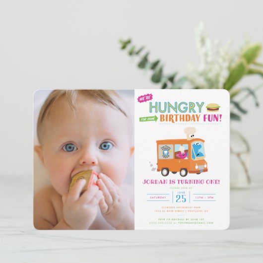 Sesamstraat | Kookie Monster Food Truck Birthday Kaart (Staand voorkant)