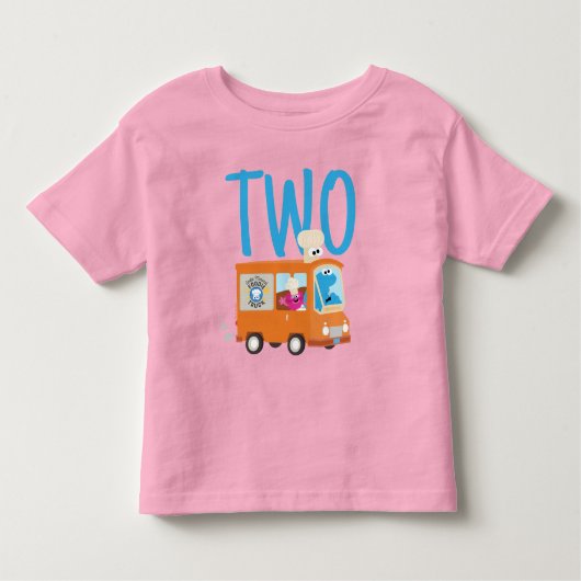 Sesamstraat | Kookie Monster Food Truck Birthday Kinder Shirts (Voorkant)
