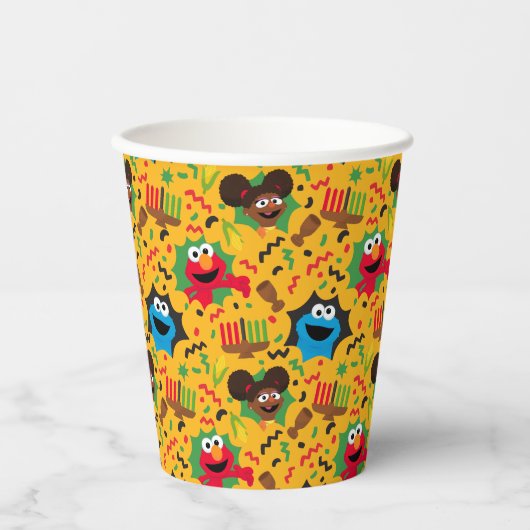 Sesamstraat Kwanzaa patroon Papieren Bekers (Voorkant)