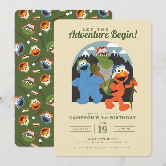 Sesamstraat | Laat het avontuur Birthday beginnen Kaart (Voorkant / Achterkant)