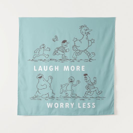 Sesamstraat | Lach meer zorgen minder Wandkleed (Voorkant)