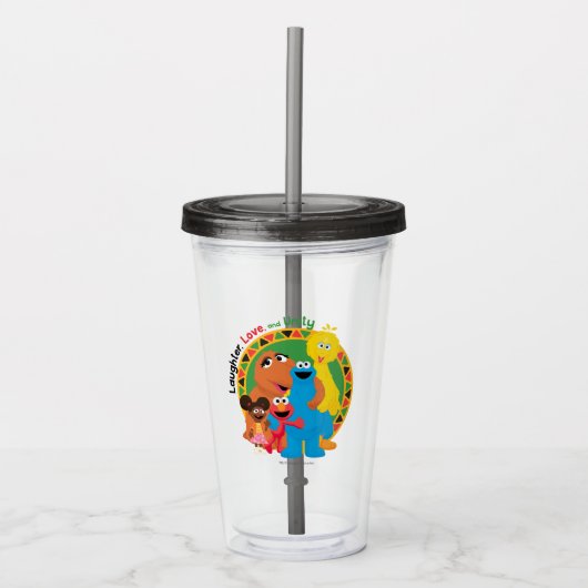 Sesamstraat | Lachen, liefde en eenheid Acryl Drinkbeker (Voorkant)