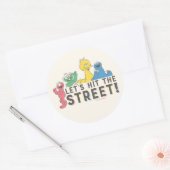 Sesamstraat | Laten we de straat ophangen! Ronde Sticker (Envelop)