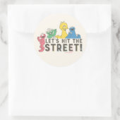 Sesamstraat | Laten we de straat ophangen! Ronde Sticker (Tas)