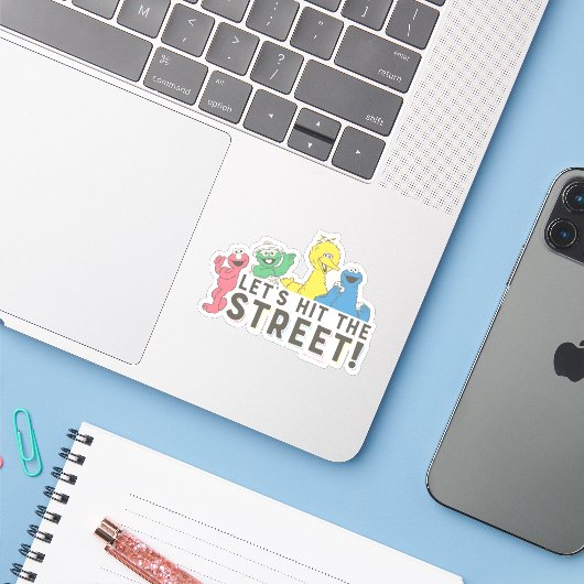 Sesamstraat | Laten we de straat ophangen! Sticker (Laptop met iPhone)