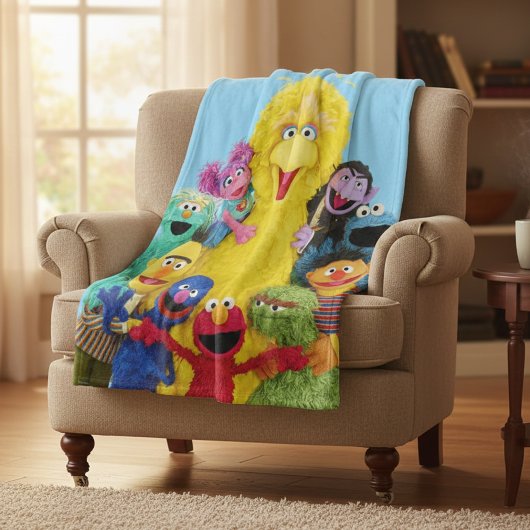 Sesamstraat | Leuk Kleurrijk Pals Portret Fleece Deken