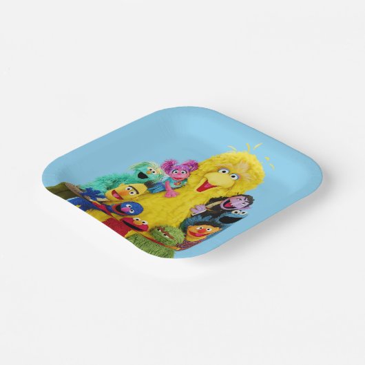 Sesamstraat | Leuk Kleurrijk Pals Portret Papieren Bordje (Gebogen)