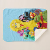 Sesamstraat | Leuk Kleurrijk Pals Portret Sherpa Deken (Voorkant (horizontaal))