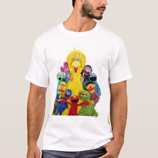 Sesamstraat | Leuk Kleurrijk Pals Portret T-shirt (Voorkant)